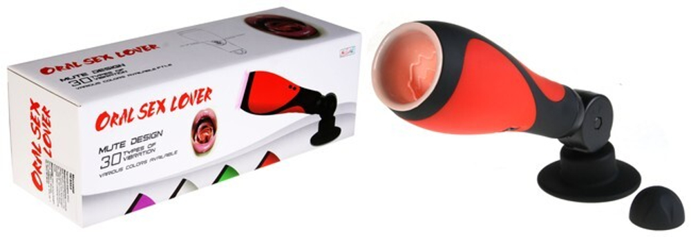 Автоматический оростимулятор Oral Sex Lover (30 режимов) (Цвет: красный с черным)