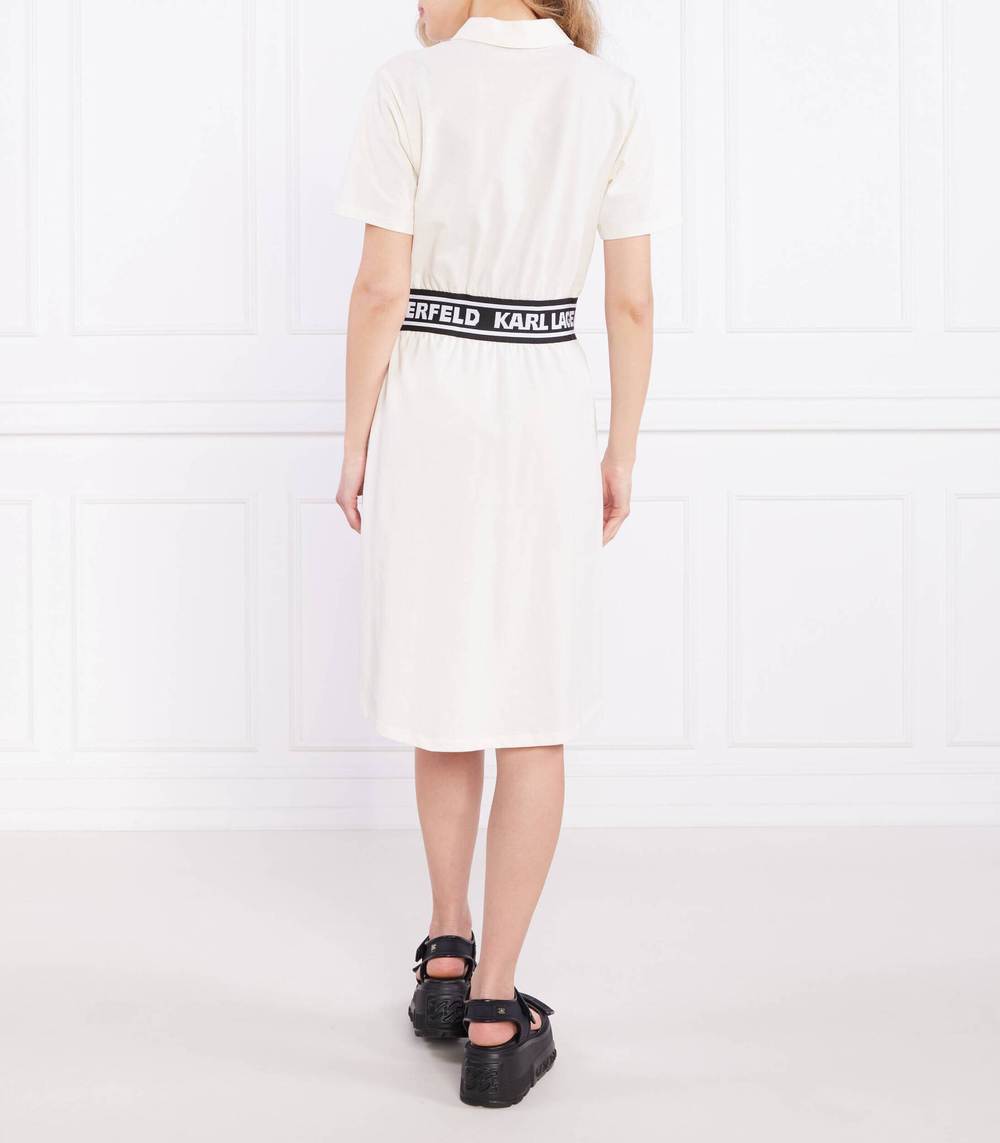 Платье pique Karl Lagerfeld - кремовый(231W1351)