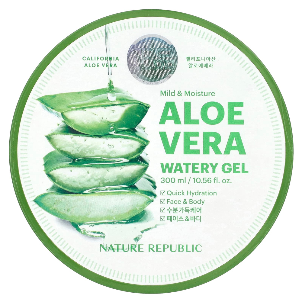 Nature Republic, Mild & Moisture, водный гель с алоэ вера, 300 мл (10,56 жидк. унции)