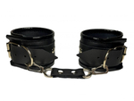 Черные наручники из эко-кожи (Цвет: черный)