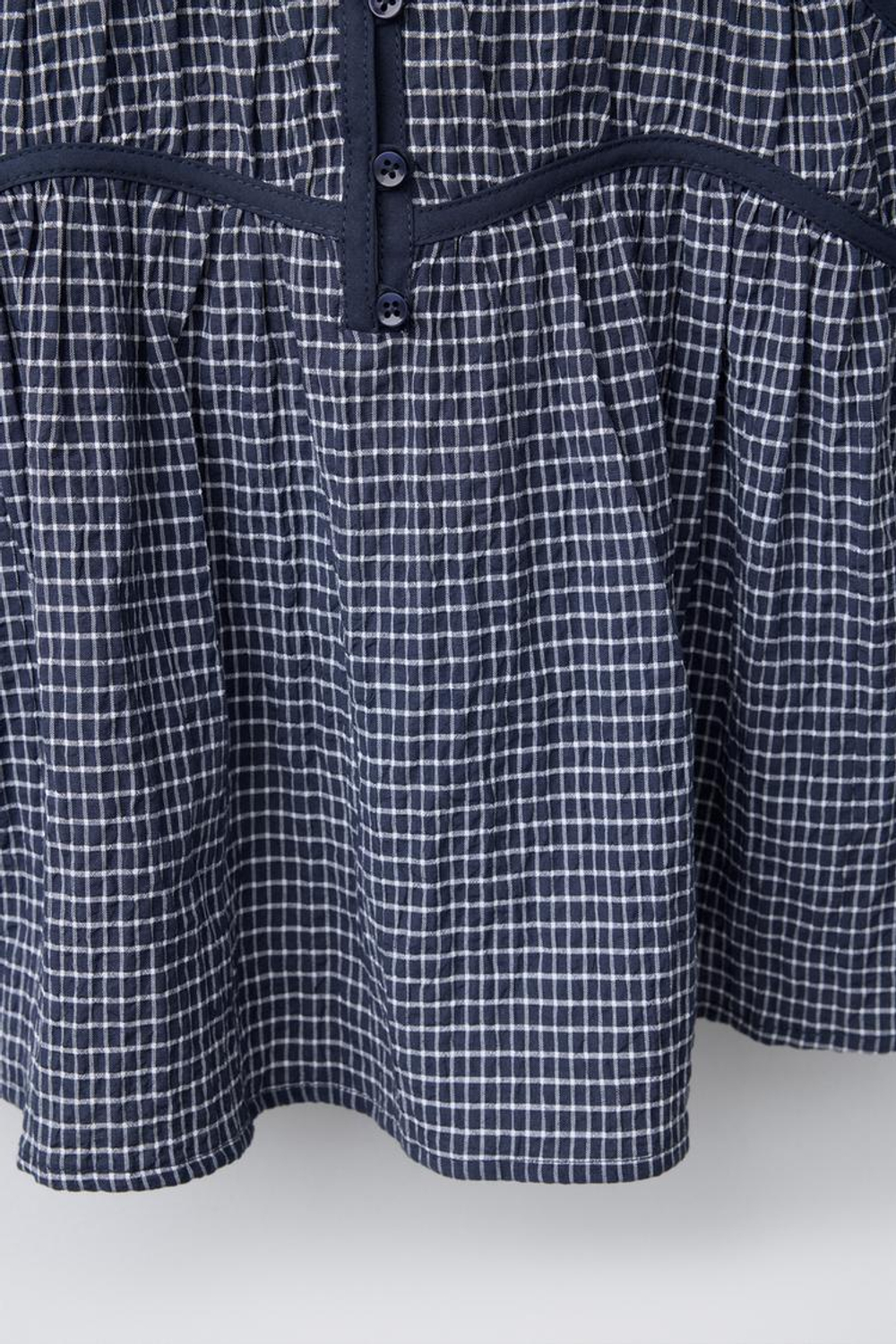 ZARA ФУТБОЛКА В КЛЕТКУ, МОРСКОЙ СИНИЙ