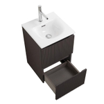 Тумба с раковиной подвесная BelBagno UNO-MINI-400-2C-SO-GSO Темно-Серый матовый, раковина белая BB-8099-3-40