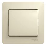 Schneider Electric Glossa Бежевый Выключатель 1-клавишный схема 1, в сборе с рамкой IP20 скрытая установка GSL000212