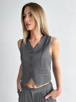 Костюм Miss Diva 11404 однотонный из жилетки и брюк-палаццо