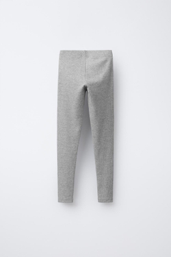 ZARA ЛЕГИНСЫ В РУБЧИК, СЕРЫЙ МЕЛАНЖ