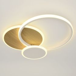 Светильник потолочный светодиодный ЭРА Модерн City CLL-1-60-RC WH+Wood с ДУ 60W 3000-6500К белый/золото | Светильники SPB-6 с ДУ