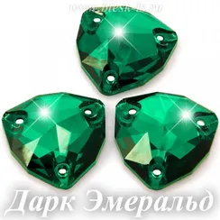 Пришивной триллиант Dongzhou с 3 отверстиями, Дарк Эмеральд
