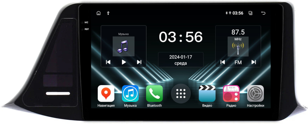 Магнитола для Toyota C-HR 2016-2023 (правый руль, вместо 200x100мм) - FarCar DX9-9549RF1 монитор 9.5" IPS на Android 13, 4+64Гб, CarPlay