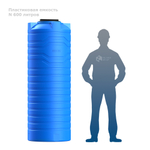 Ёмкость узкая Полимер-Групп N-600 синий 600 л. вертикальный (665x665x1869см;19кг;синий) - арт.552005