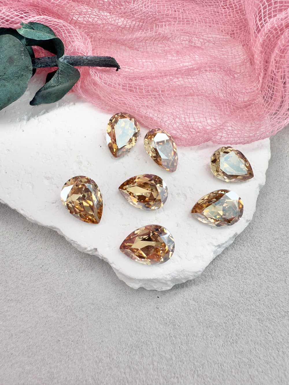 Капля Drop 14*10 мм,Crystal golden light