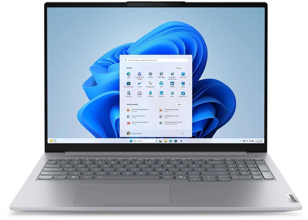 Ноутбук Lenovo ThinkBook 16 — Ultra 5, 16 ГБ, 512 ГБ SSD, Touch, Win 11 Pro