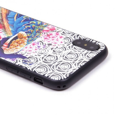 Чехол ТПУ Павлин для iPhone X/XS, 010162