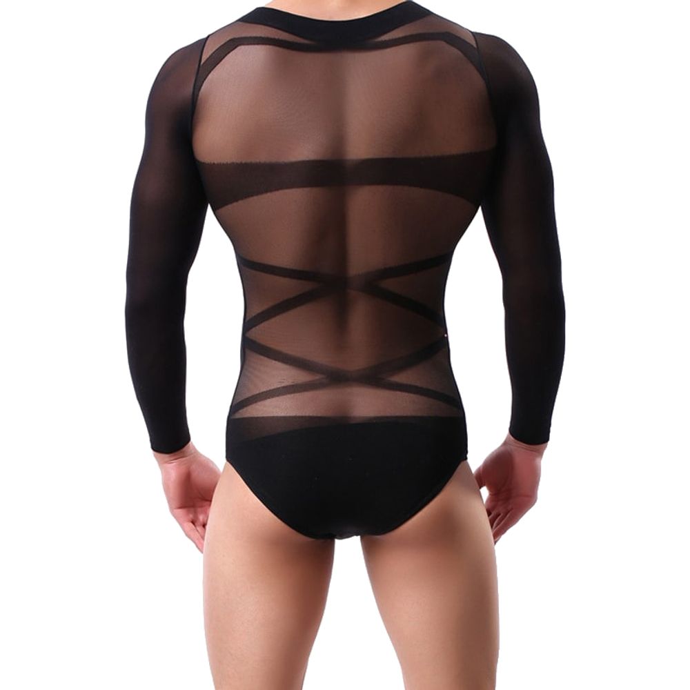 Мужское эротическое боди черное Romeo Rossi RR9114-8