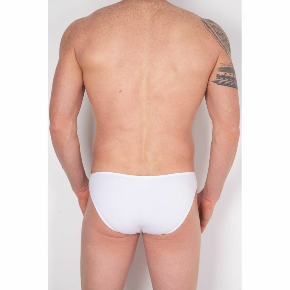 Мужские трусы слипы белые с розово-белой вставкой Cosmos Colors FM40_WP