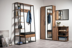 Гранд Прихожая 15.124 N Дуб Крафт табачный, Кожзам HOLST Black