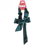 Резинка для волос 1шт «Кокетка - Velvet», с лентами, микс 6 цветов, длина ленты 14см, d-9см