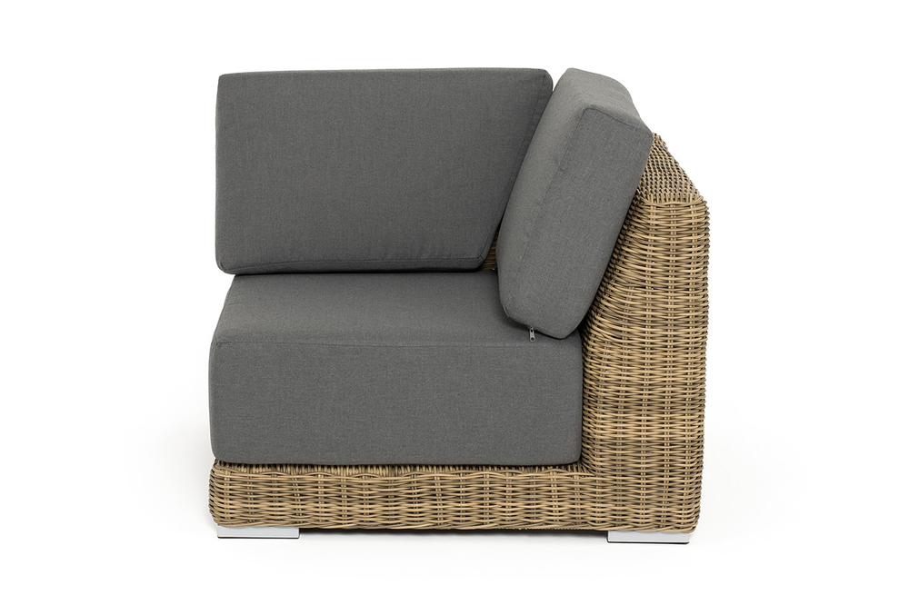 "Капри" модуль диванный угловой с подушками, цвет соломенный