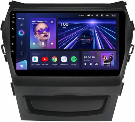 Магнитола для Hyundai Santa Fe 3 2012-2018 (климат на ШГУ) - Teyes CC3L монитор 9" IPS на Android 10, 8-ядер, CarPlay, 4G SIM-слот