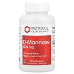 Protocol for Life Balance, D-манноза, 500 мг, 90 растительных капсул