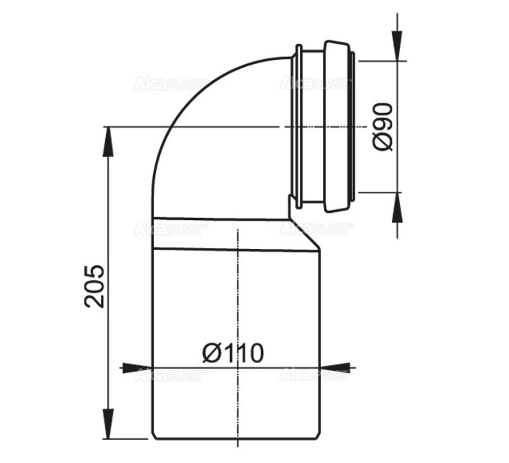 Колено M906 стока комплект 90/110