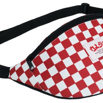Поясная сумка OLDY. Клетка. Красная