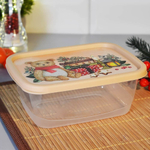 Контейнер для продуктов 0,85л прямоугольный "Игрушки", бежевый