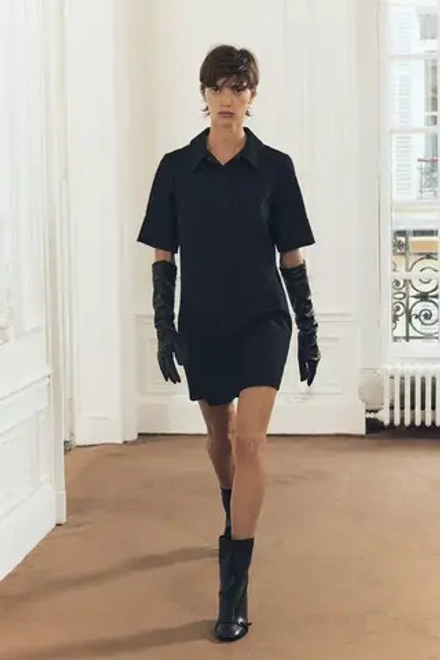 ZARA ПЛАТЬЕ С ВОРОТНИКОМ ПОЛО — ZW COLLECTION, ЧЕРНЫЙ