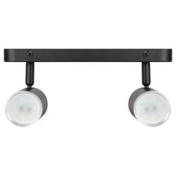 Светильник настенно-потолочный спот ЭРА OL35-2 BK MR16 GU10 IP20 черный хром