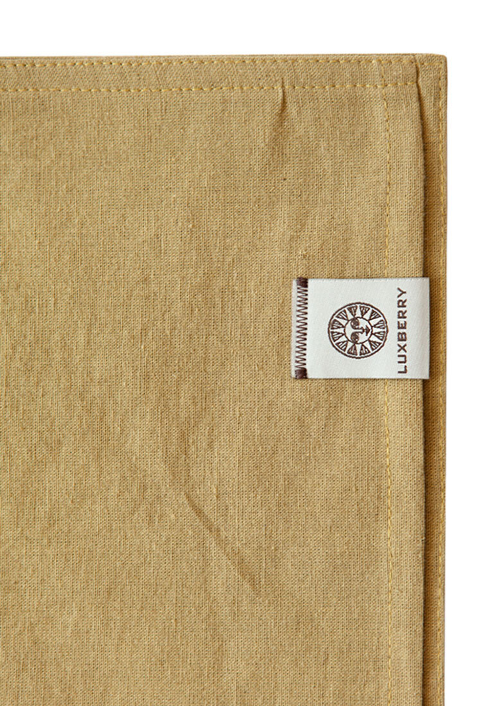 Постельное белье 2 спальное евро Luxberry коллекция Лен и Хлопок горчичное