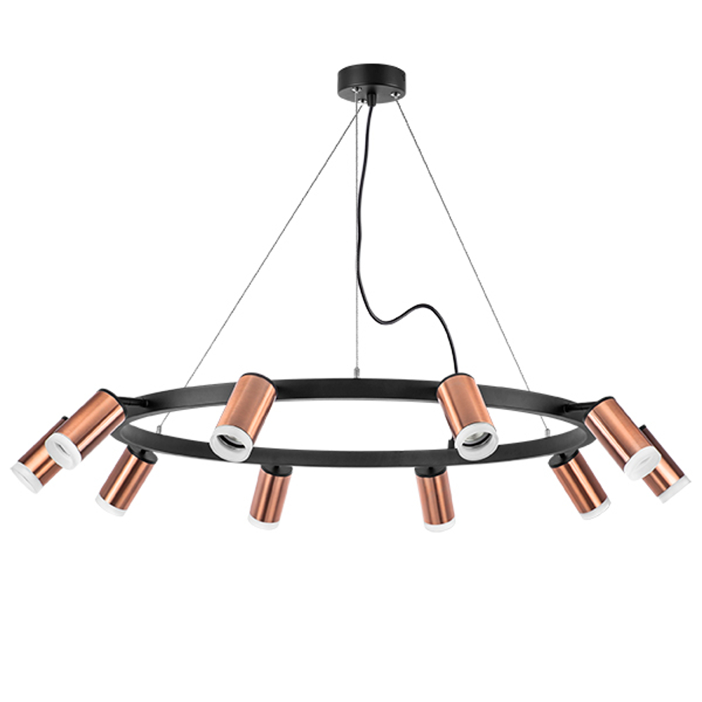 LR0203000 Люстра RULLO 10х50W GU10 ЧЕРНЫЙ/МЕДЬ (571020+214430-10+202430-10)