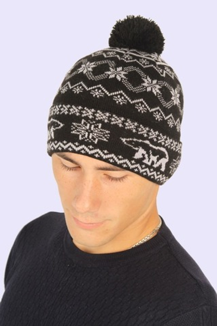 Мужская шапка PRIVAL с отворотом АРКТИКА черный