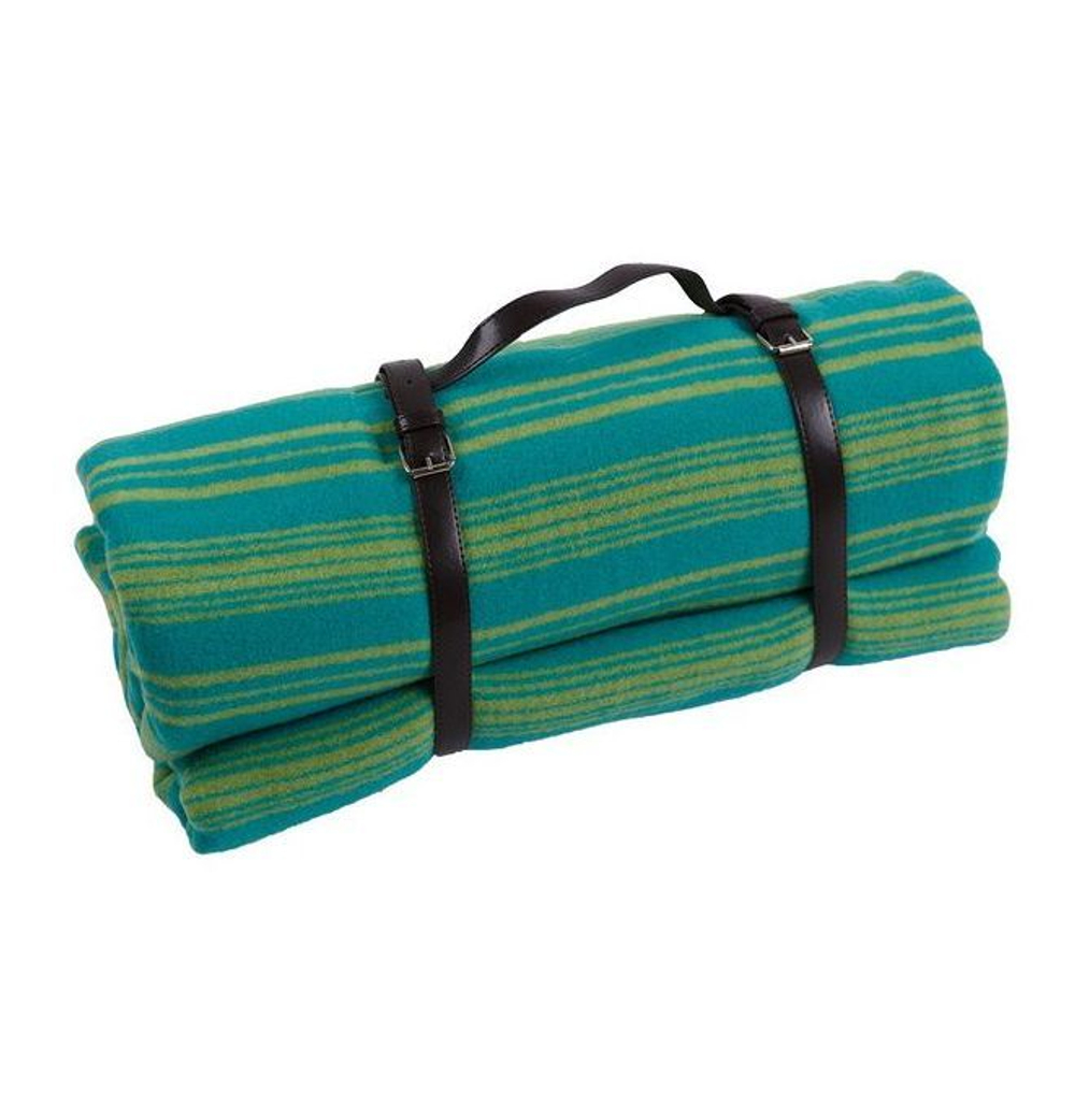 Плед 140х190 Manifattura Lombarda Merino Jaquard голубой Италия фото