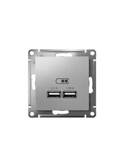 Розетка USB AtlasDesign тип A+A 5В 1х2.1А 2х1.05А механизм алюм. SE ATN000333