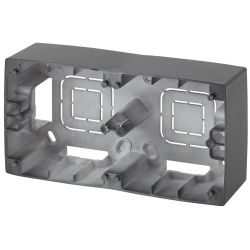 12-6102-12 ЭРА Коробка наклад. монтажа 2 поста, Эра12, графит | Эра 12 Графит