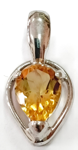 Подвеска ювелирная из серебра 925 пробы,вставка цитрин