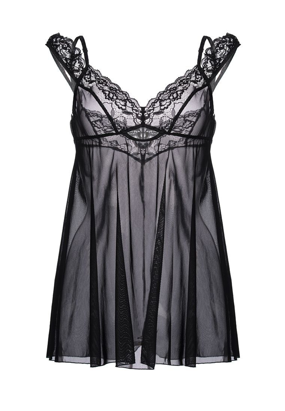 Сексуальный бэби-долл c разрезом сзади Sofia (Размер: 46-48) (Цвет: черный)