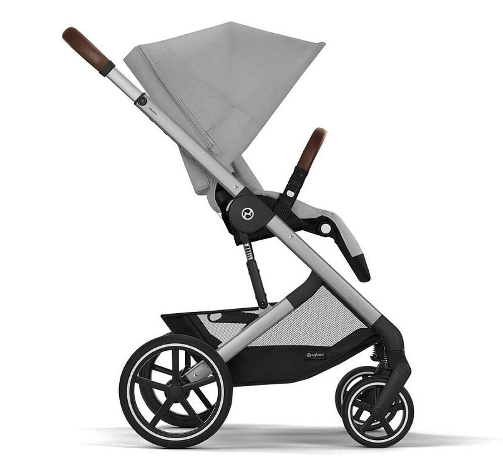 Коляска Cybex Balios S Lux SLV complete Aton B2 Bay Blue 3 в 1 Stone Grey с дождевиками
