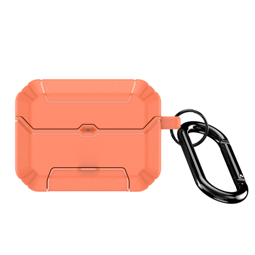Противоударный чехол оранжевого цвета для наушников AirPods Pro 3, серия PECS Series (с карабином и подставкой) от Dux Ducis