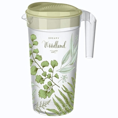 Кувшин с крышкой и декором 1,5л (зеленый)