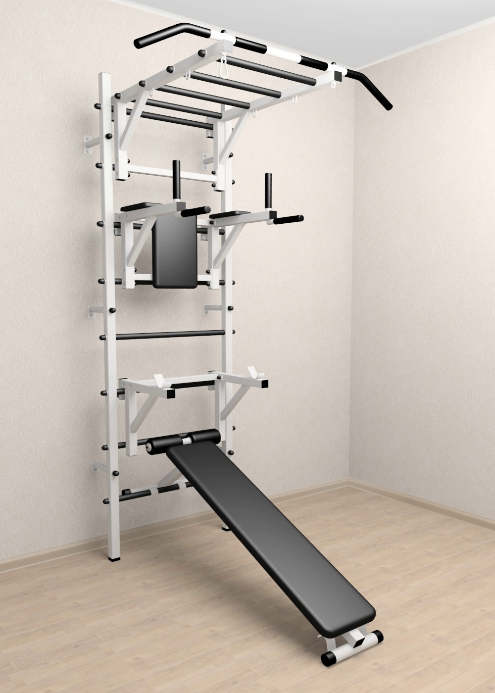 Шведская стенка Sv Sport 526 (Турник рукоход/Брусья/Стойка/Скамья)