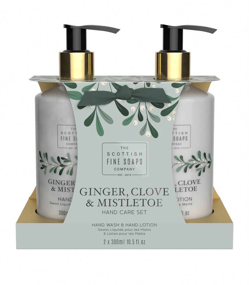 Scottish Fine Soaps жидкое мыло для рук 300 мл + лосьон для рук 300 мл Ginger, Clove &amp; Mistletoe Hand Care Set