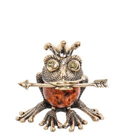 Народные промыслы AM-1495 Фигурка «Невеста-лягушка» (латунь, янтарь)