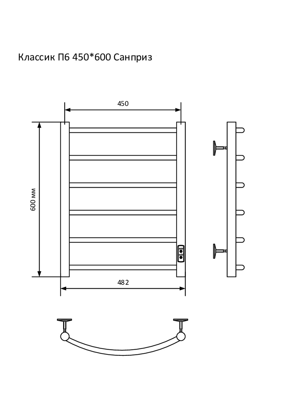 КЛАССИК П6 450*600 (ПОДКЛ. УНИВЕРСАЛЬНОЕ) ОРУЖЕЙНАЯ СТАЛЬ