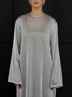 Платье из сетки в серебре оверсайз