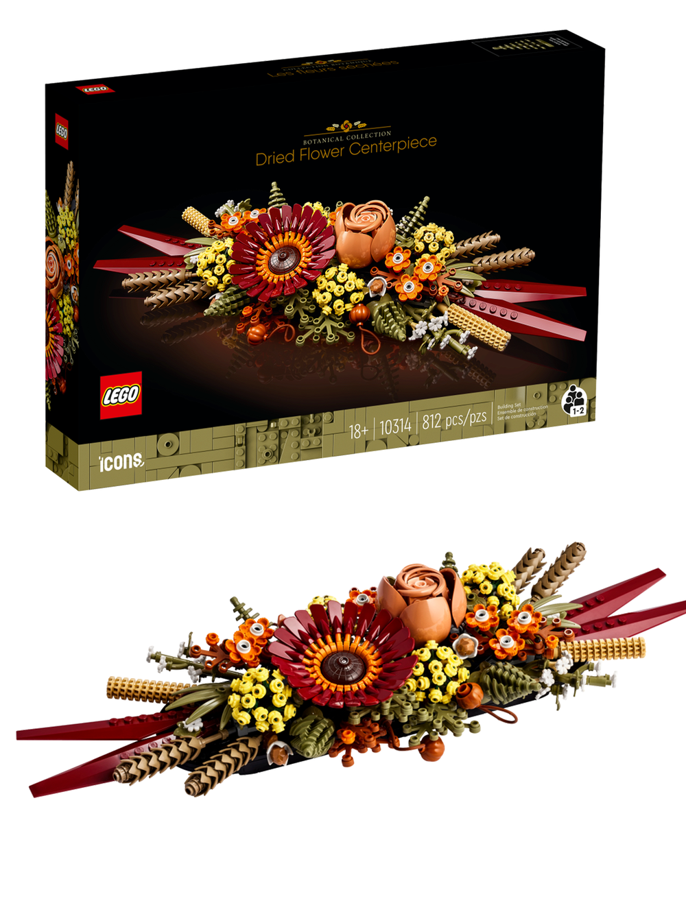 Конструктор LEGO Botanicals 10314 Композиция из сухоцветов — набор Лего Ботаникалс декоративные цветы для взрослых и дома