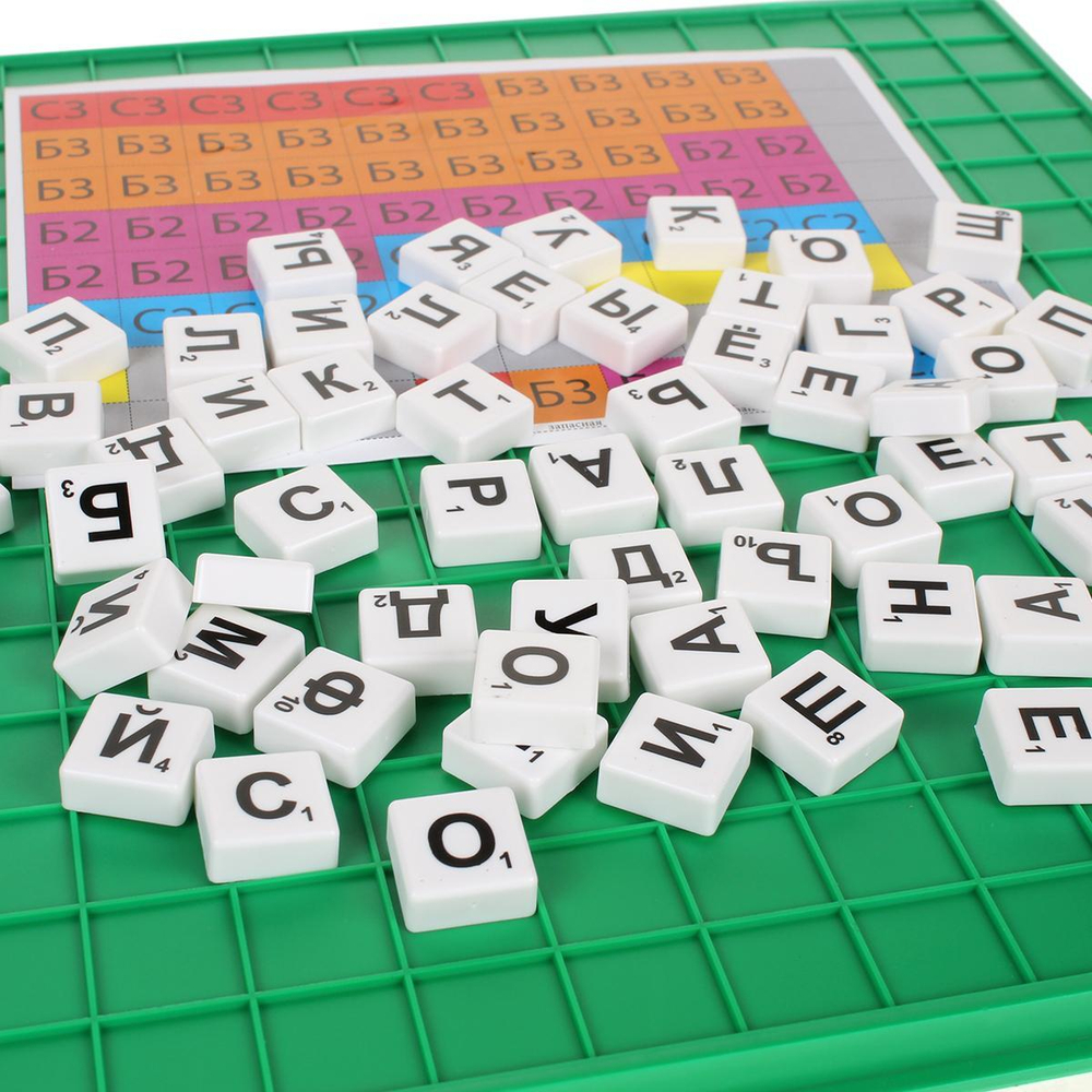 Настольная игра "Супербукводел" 100 фишек (ИН-1802)