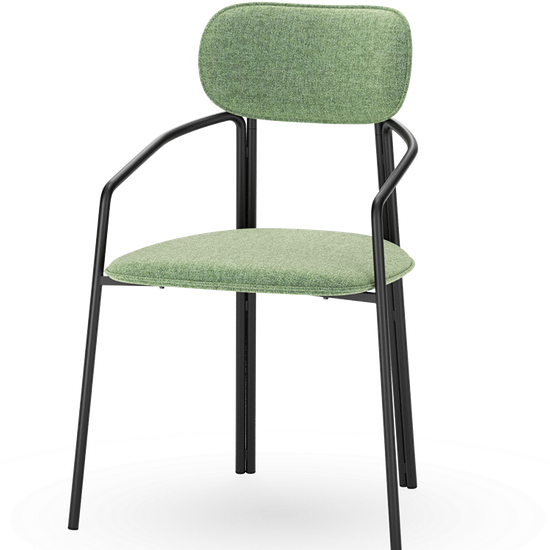 Стул ror, round, рогожка, черный/зеленый