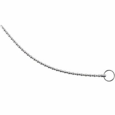 Уретральный зонд металлические бусины с фиксирующим кольцом 36 см