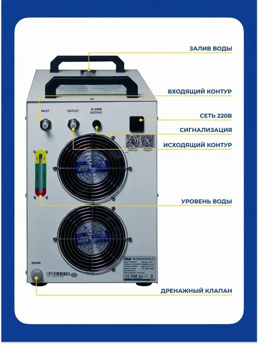 Устройство охлаждения, чиллер S&A CW-5200