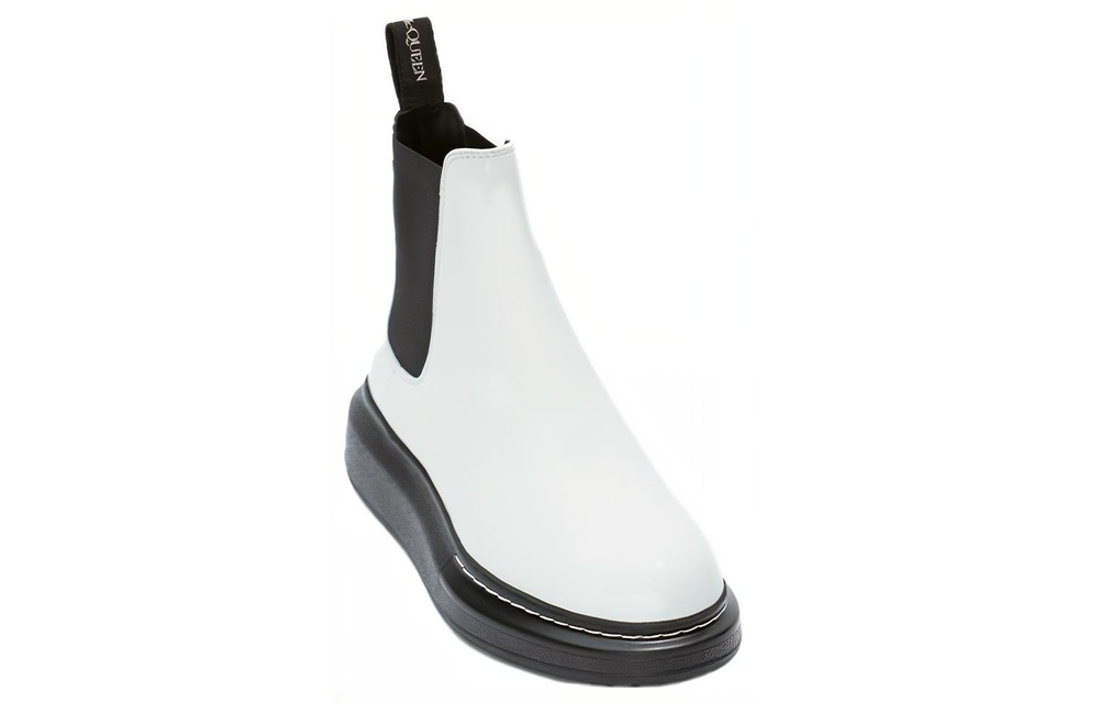 Alexander McQueen Hybrid Chelsea Boot Black White Women"s
